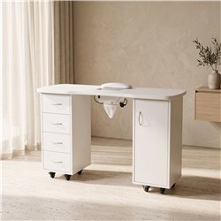 Istral table de soins esthétiques blanche avec 4 tiroirs et armoire - i-Medstetic