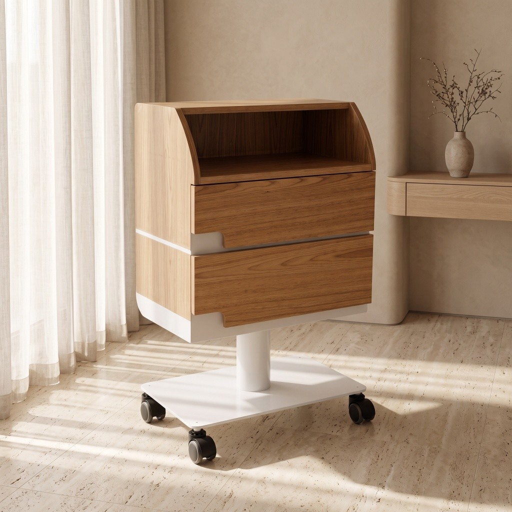 Carrito de madera Cuore Weelko para equipos de estética