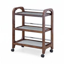 Carrito de Madera para Spa con Estantes de Cristal Weelko