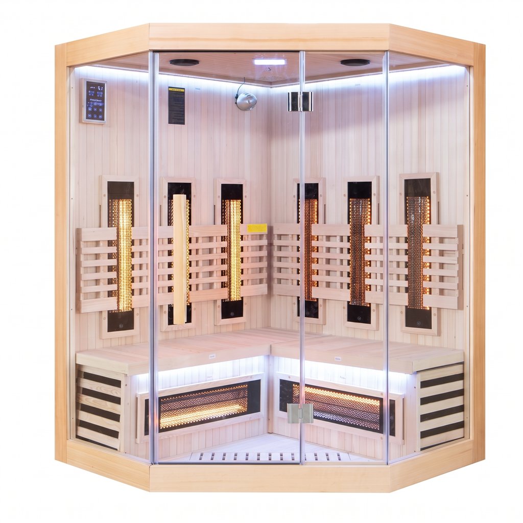 Sauna de infravermelhos de canto SENSE para 2 lugares