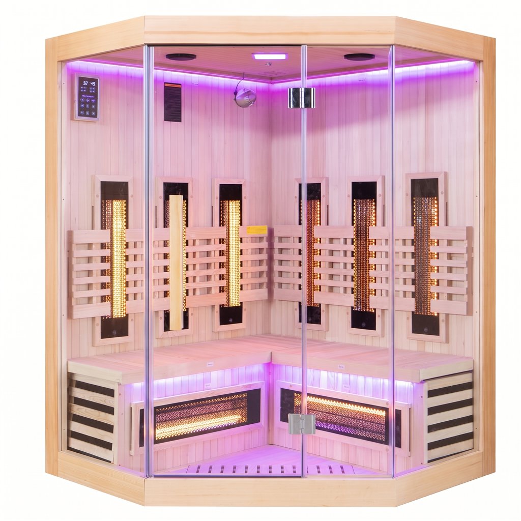 Sauna de infravermelhos de canto SENSE para 2 lugares