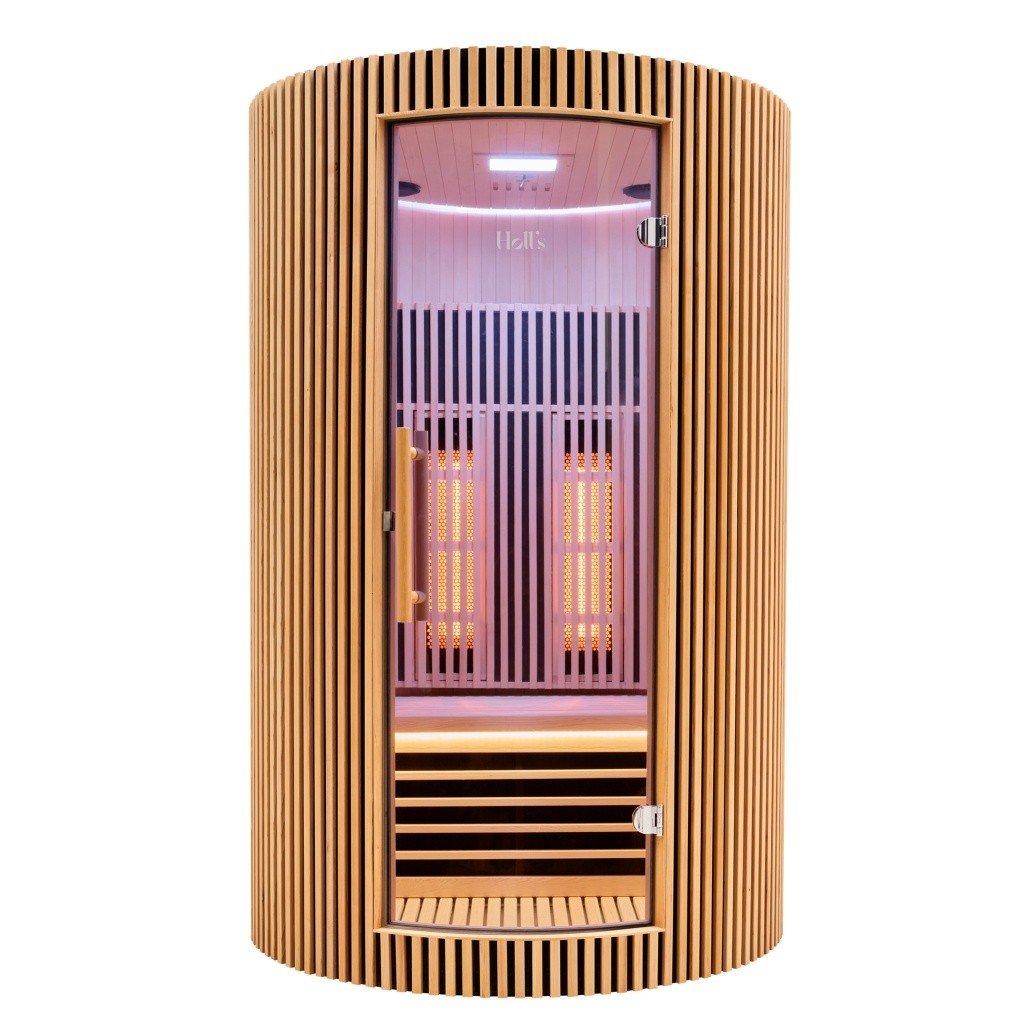 MOON 2-person infrared sauna in wood finish