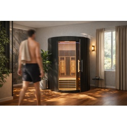 Sauna de infravermelhos MOON para 2 pessoas preto profundo