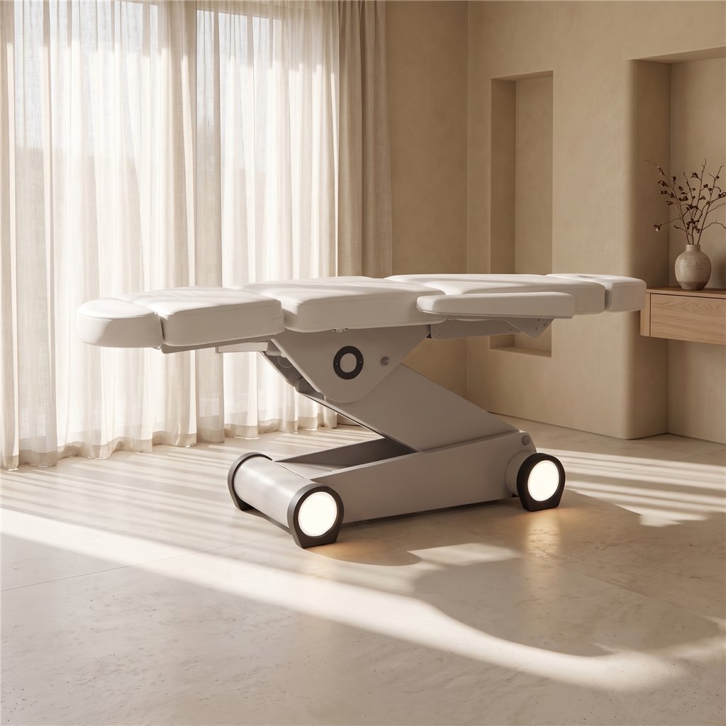 Weelko B-Light White Electric Treatment Table with 4 Motors