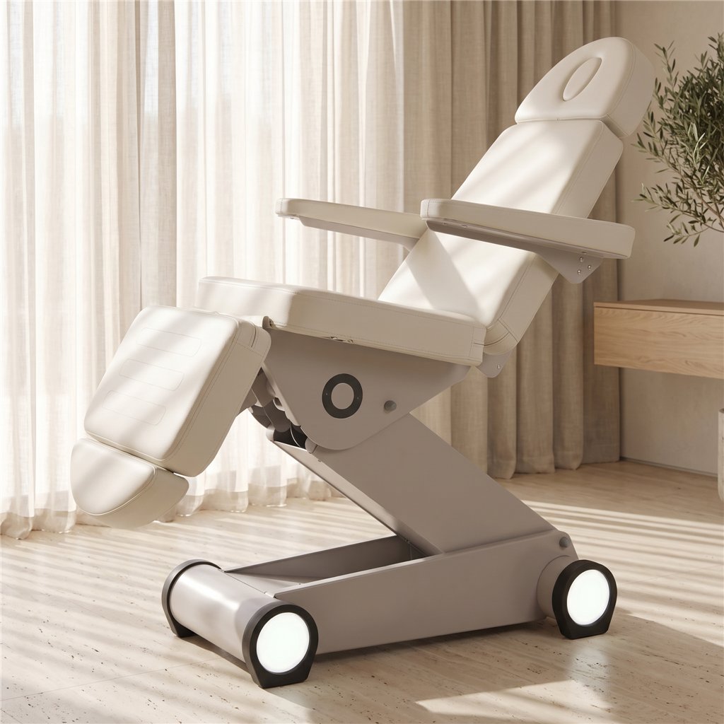 Weelko B-Light White Electric Treatment Table with 4 Motors