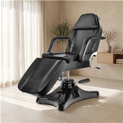 Camilla Estética Hidráulica Plus Negro Weelko - 3 cuerpos, PVC fácil de limpiar