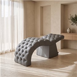 Lashia Grey Facial Table, Curved Design - NeoBeauty
