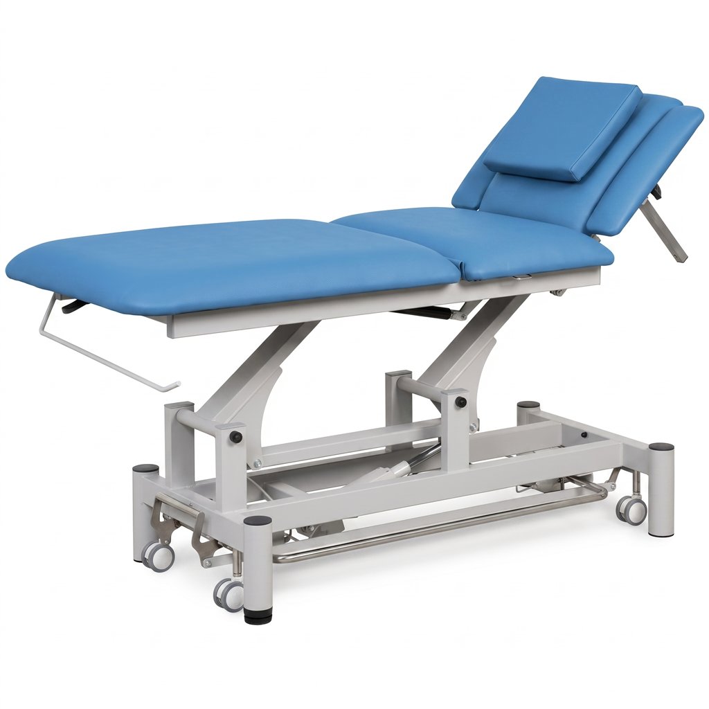 Table de kinésithérapie ENERGY bleue 2 sections avec réglage électrique