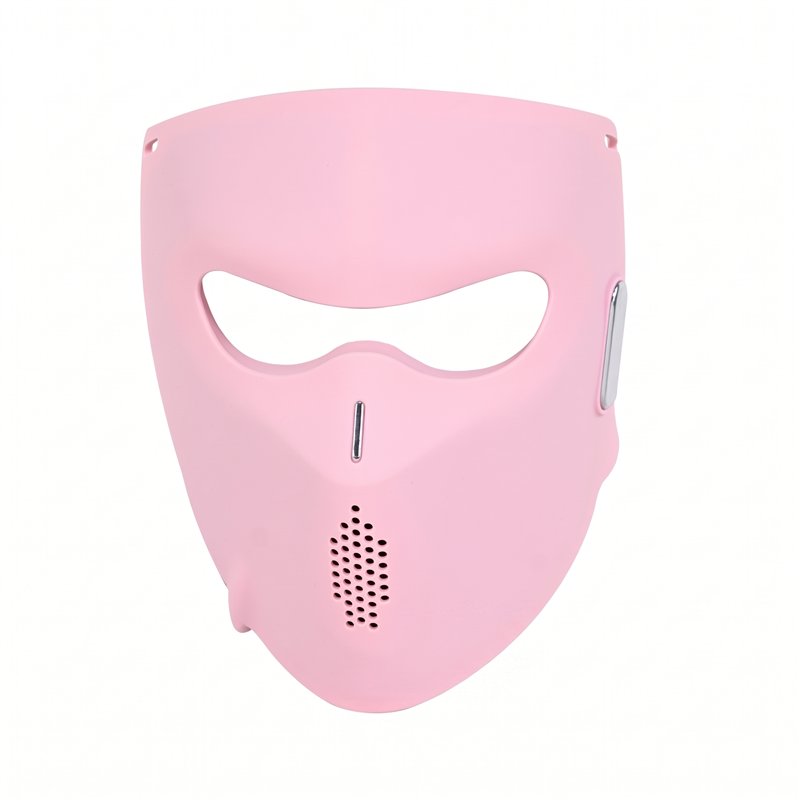 Vista exterior de la máscara LED facial G11 rosa