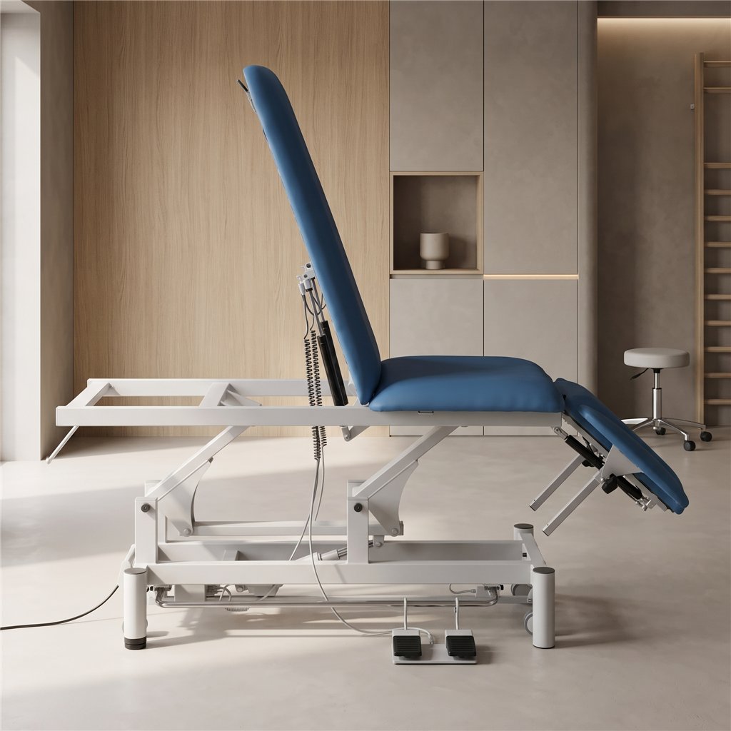 ENERGY blue electric physiotherapy treatment table with 2 sections