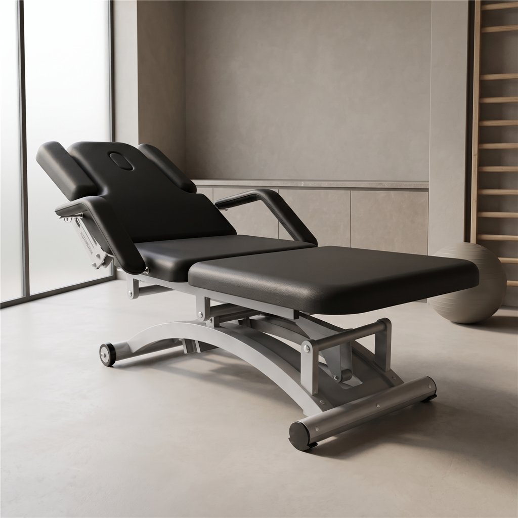 DDUUEETT COBAL electric massage table with armrests Black