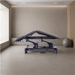 Camilla eléctrica de fisioterapia 7 secciones GALLEY 2 motores – base gris, tapizado gris