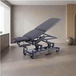 Camilla eléctrica de fisioterapia 7 secciones GALLEY 2 motores – base gris, tapizado gris