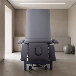 Camilla eléctrica de fisioterapia 7 secciones GALLEY 2 motores – base gris, tapizado gris