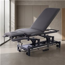 Camilla eléctrica de fisioterapia 7 secciones GALLEY 2 motores – base gris, tapizado gris