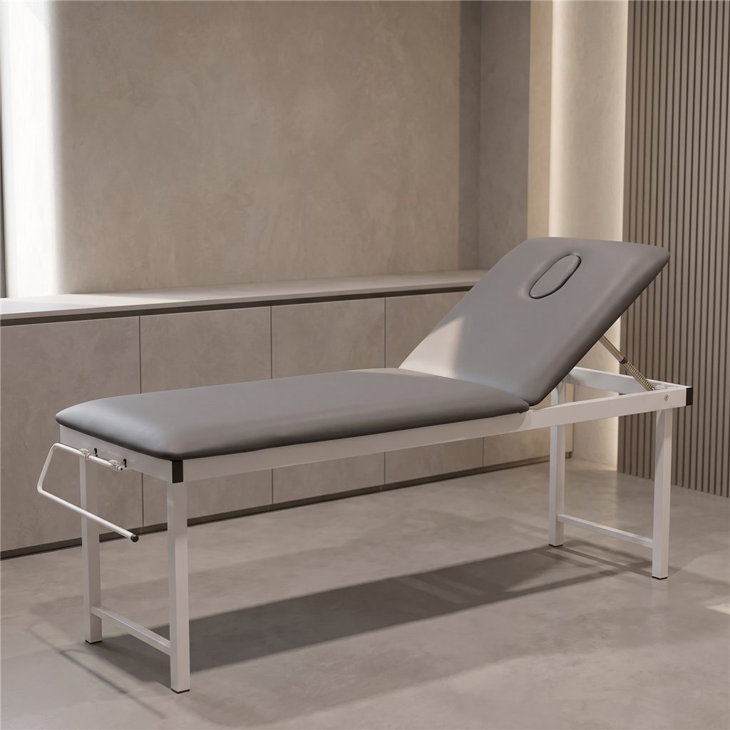 Camilla fija de fisioterapia y masaje FIX gris antracita (base blanca)