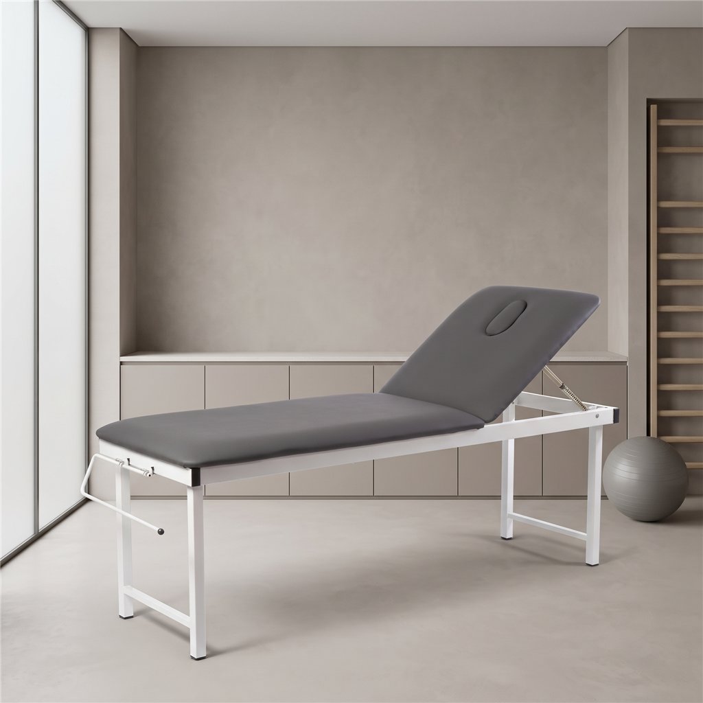 Camilla fija de fisioterapia y masaje FIX gris antracita (base blanca)