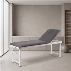 Camilla fija de fisioterapia y masaje FIX gris antracita (base blanca)