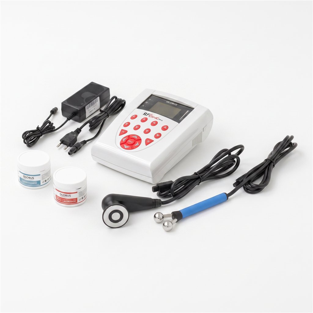 Globus RF Clinic Pro — Radiofrequência estética 470 kHz a 2 MHz, 40 programas — Globus