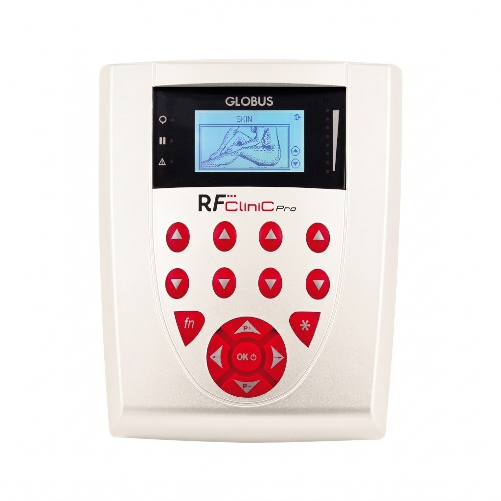 Globus RF Clinic Pro — Radiofrequência estética 470 kHz a 2 MHz, 40 programas — Globus