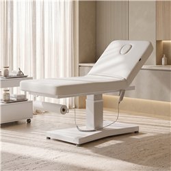 Weelko Hern + 1-motor electric massage table in white PU