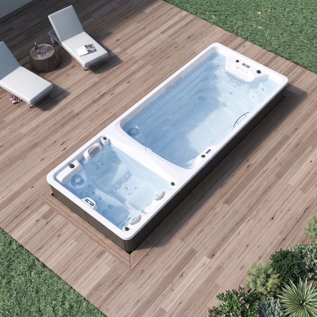 Jacuzzi Duo: Piscina con hidromasaje, jets y masaje vertical