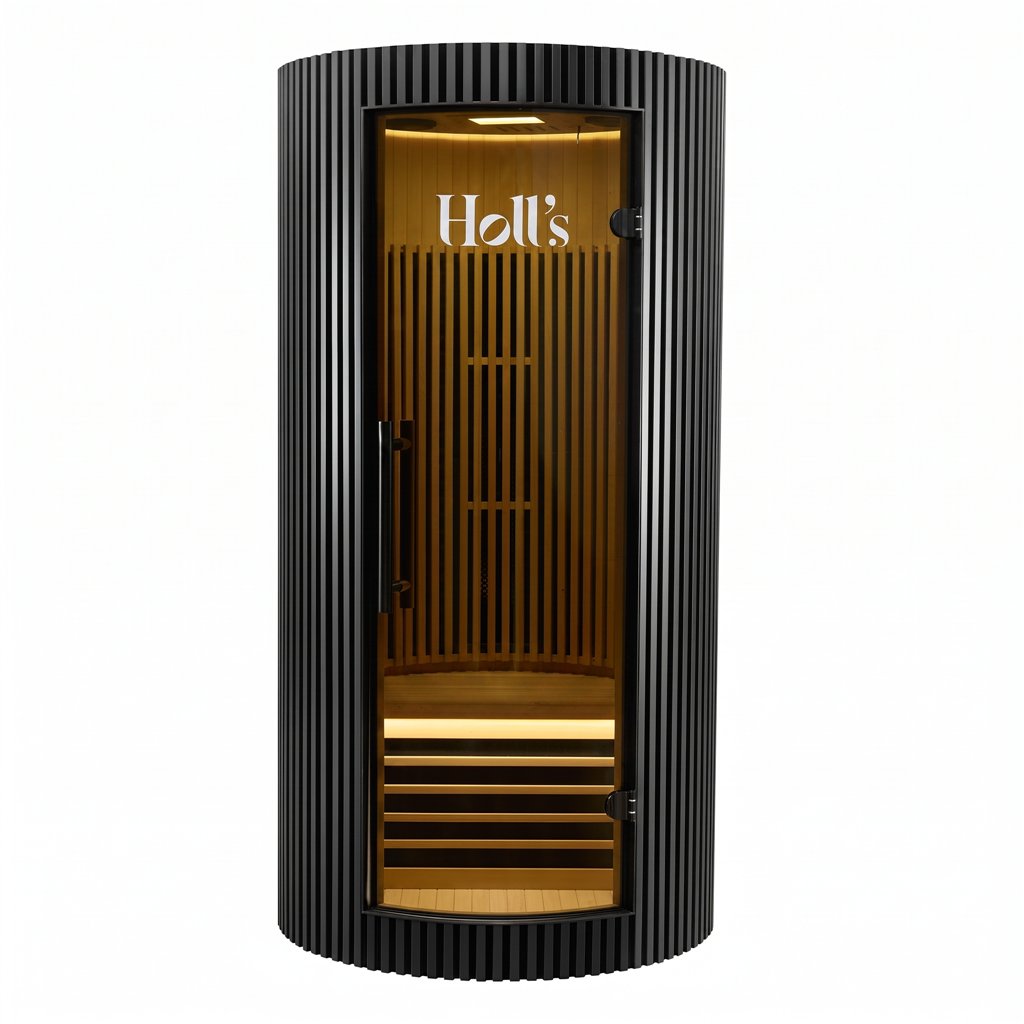 Moon 1-person black infrared sauna
