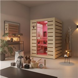 Sauna híbrida HOLL'S HYBRID COMBI 2 plazas tradicional e infrarrojos