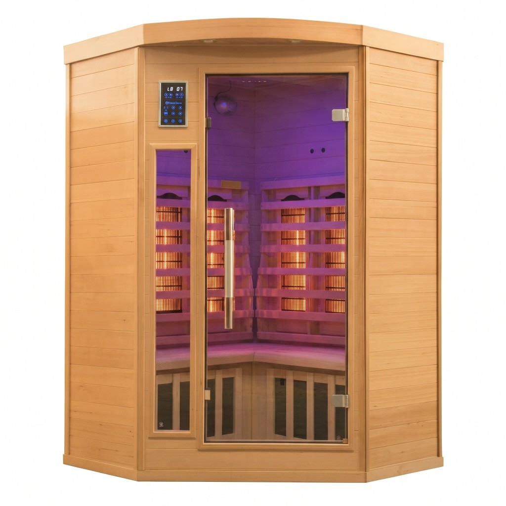 Sauna de infravermelhos de canto France Sauna Apollon Quartz para 2 pessoas