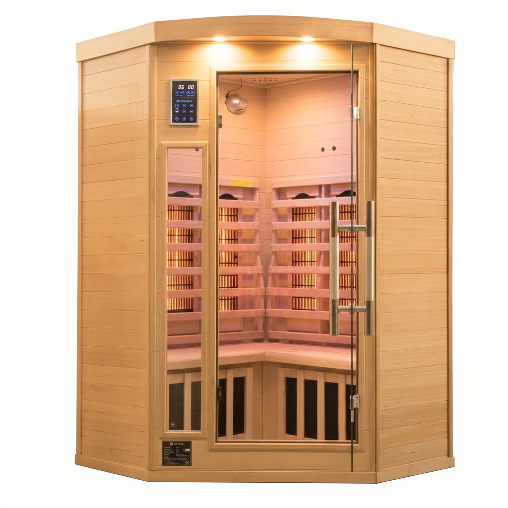 Sauna de infravermelhos de canto France Sauna Apollon Quartz para 2 pessoas