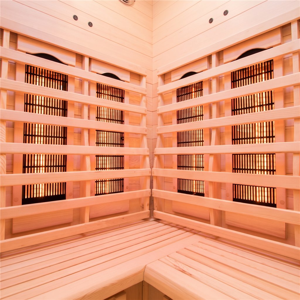 Sauna de infravermelhos de canto France Sauna Apollon Quartz para 2 pessoas