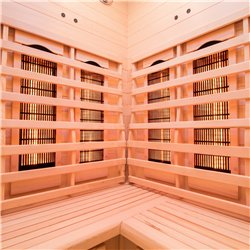 Sauna de infravermelhos de canto France Sauna Apollon Quartz para 2 pessoas