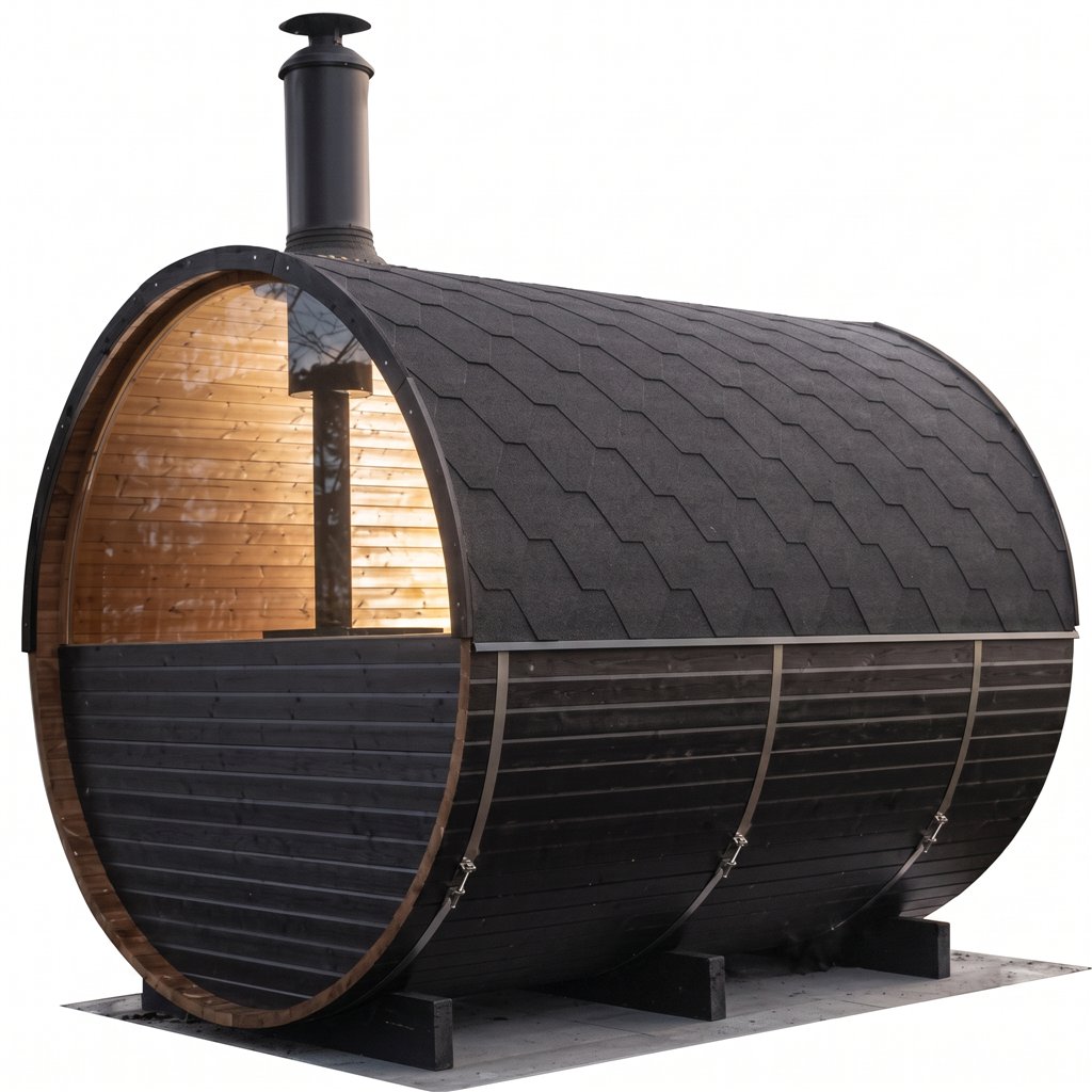 Holl's Onyxia 240 Panorama Canopy Black outdoor steam sauna