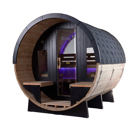 Sauna tradicional ORPHEE Lounge 240 a vapor com terraço integrado