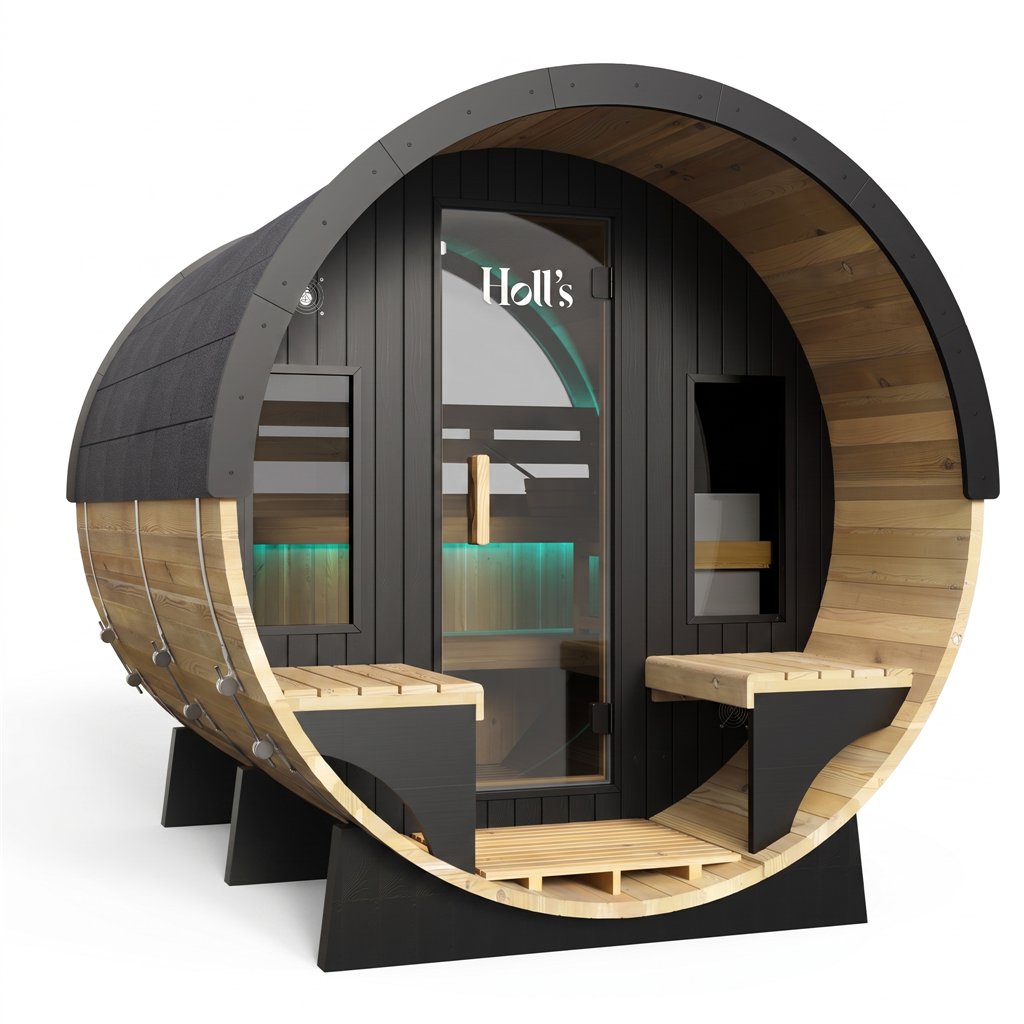 Sauna tradicional ORPHEE Lounge 240 a vapor com terraço integrado