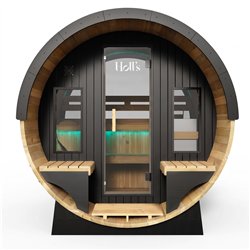 Sauna tradicional ORPHEE Lounge 240 a vapor com terraço integrado