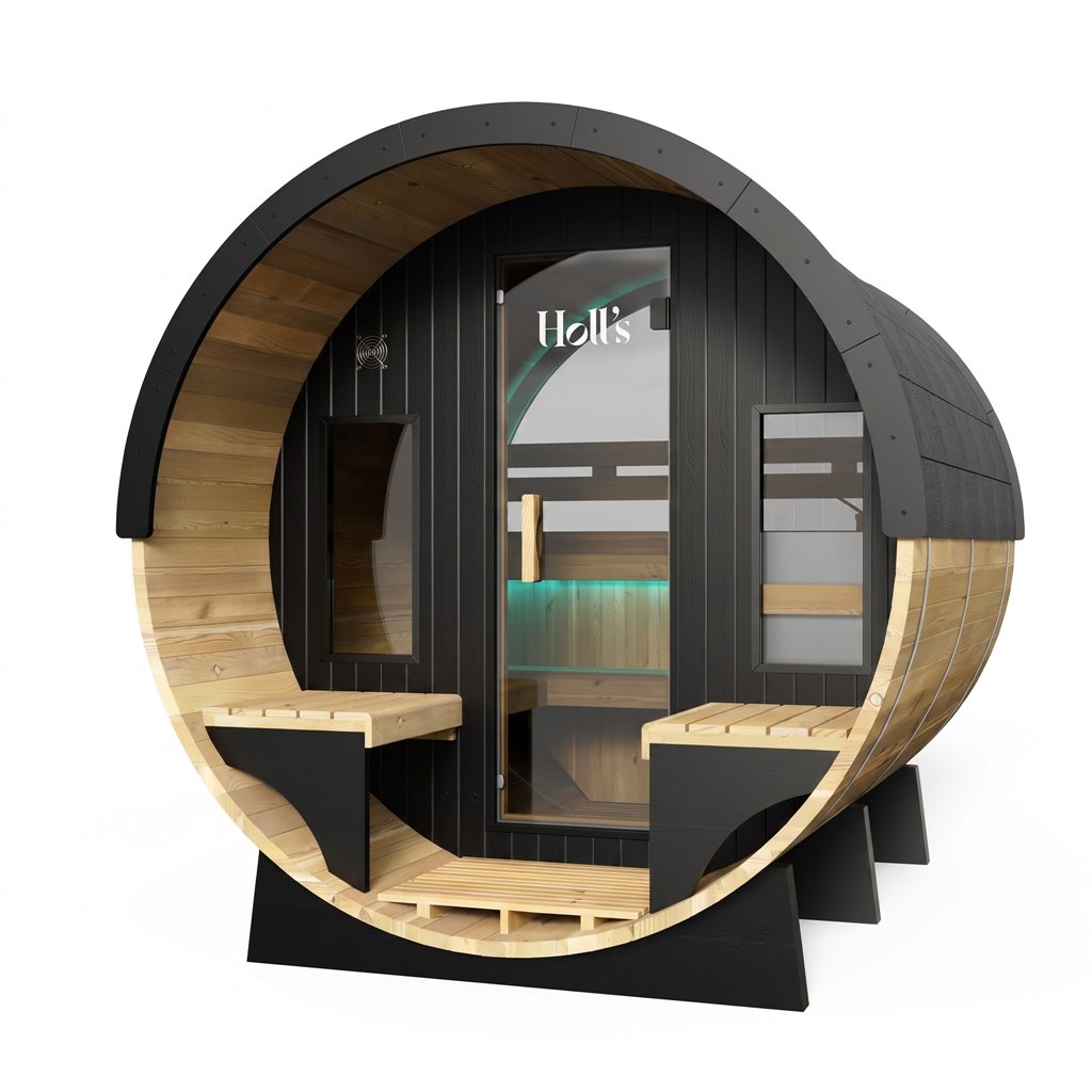 Sauna traditionnelle ORPHEE Lounge 240 à vapeur avec terrasse intégrée