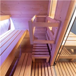 Sauna tradicional ORPHEE Lounge 240 a vapor com terraço integrado