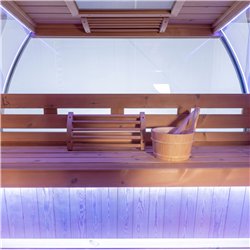 Sauna tradicional ORPHEE Lounge 240 de vapor con terraza integrada