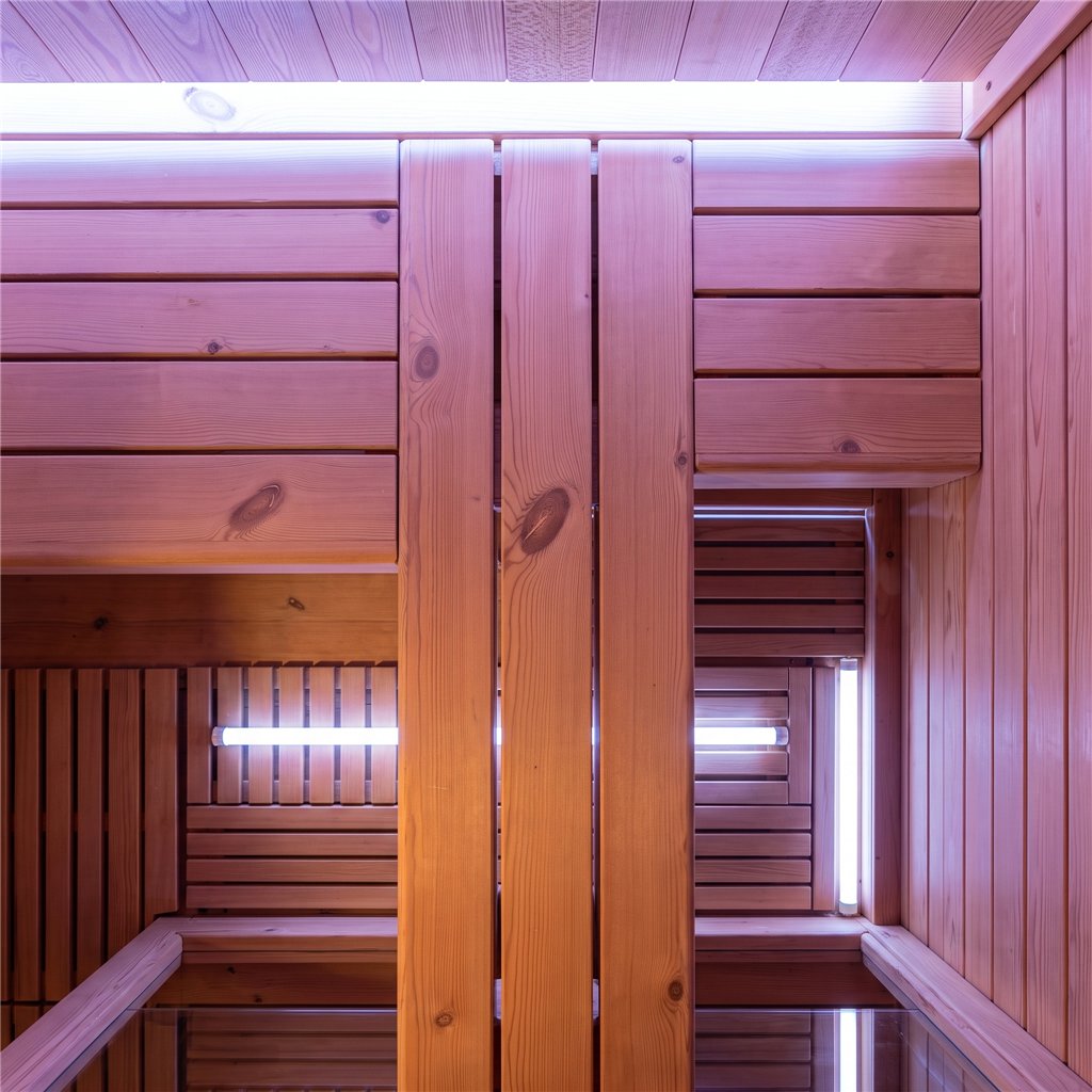 Sauna traditionnelle ORPHEE Lounge 240 à vapeur avec terrasse intégrée