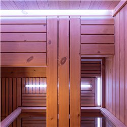 Sauna tradicional ORPHEE Lounge 240 a vapor com terraço integrado