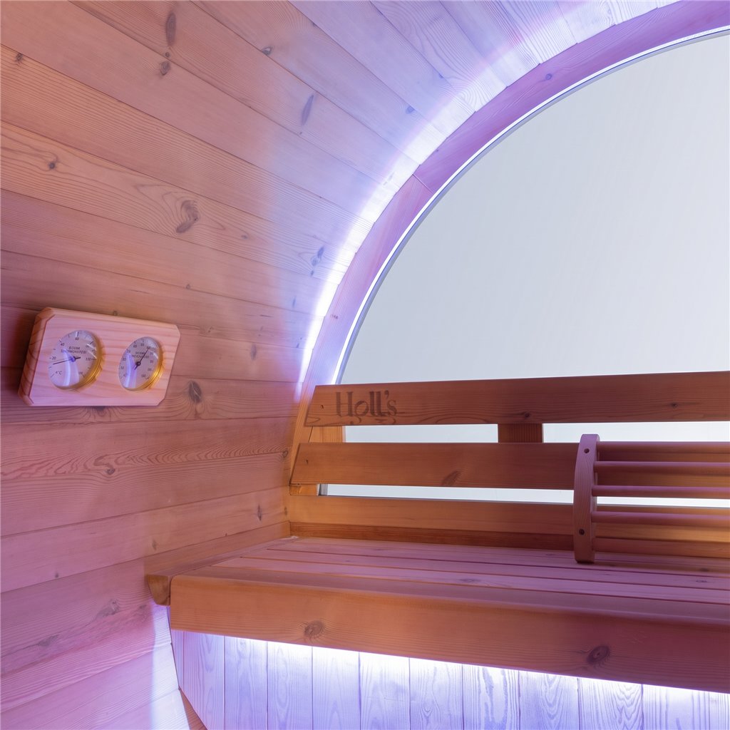 Sauna tradicional ORPHEE Lounge 240 a vapor com terraço integrado