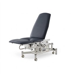 Sillón ginecológico eléctrico OB 2 motores – base blanca, tapizado gris