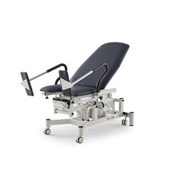 Poltrona ginecologica elettrica OB, 2 motori – base bianca, rivestimento grigio