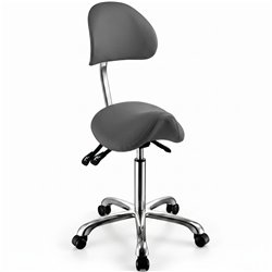 Weelko Attrazione Rollhocker, höhenverstellbar, grauer PU-Bezug