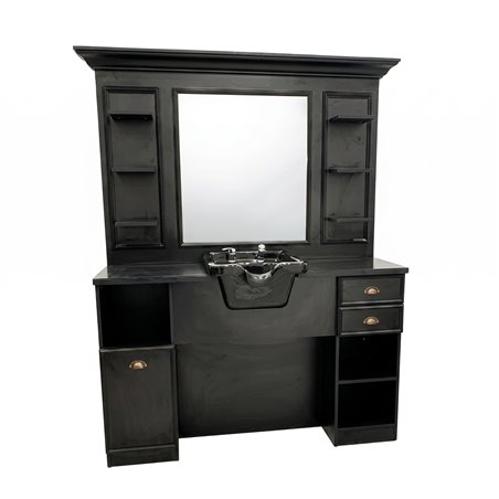 Tocador e estação de trabalho vintage industrial Bansa para barbearia - Weelko