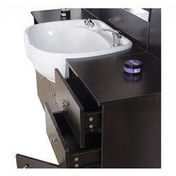 I-Medstetic Modern Barber Shop Styling Station with Shampoo Sink and Storage