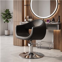 Chaise de coupe coiffure Glam Chrome moderne - Weelko