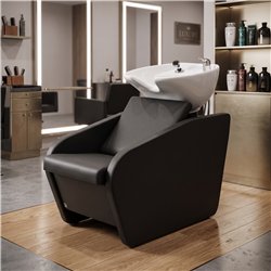 Lavatesta Jambo moderno con porcellana basculante profonda e piano in alluminio - Fersan