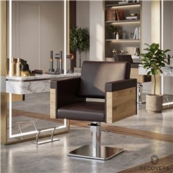 Sedia per parrucchiere Organica contemporanea - Rivestimenti personalizzabili 24 colori, schiuma antibatterica, basi in allumini